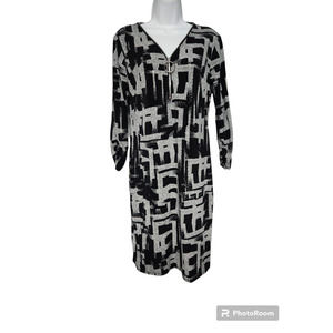 JM Collection Printed Stretchy Shift Dress S